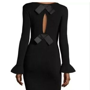 Alexia Admor Cocktail Dress Cut-Out Back Bell Sleeve Black Size XL
